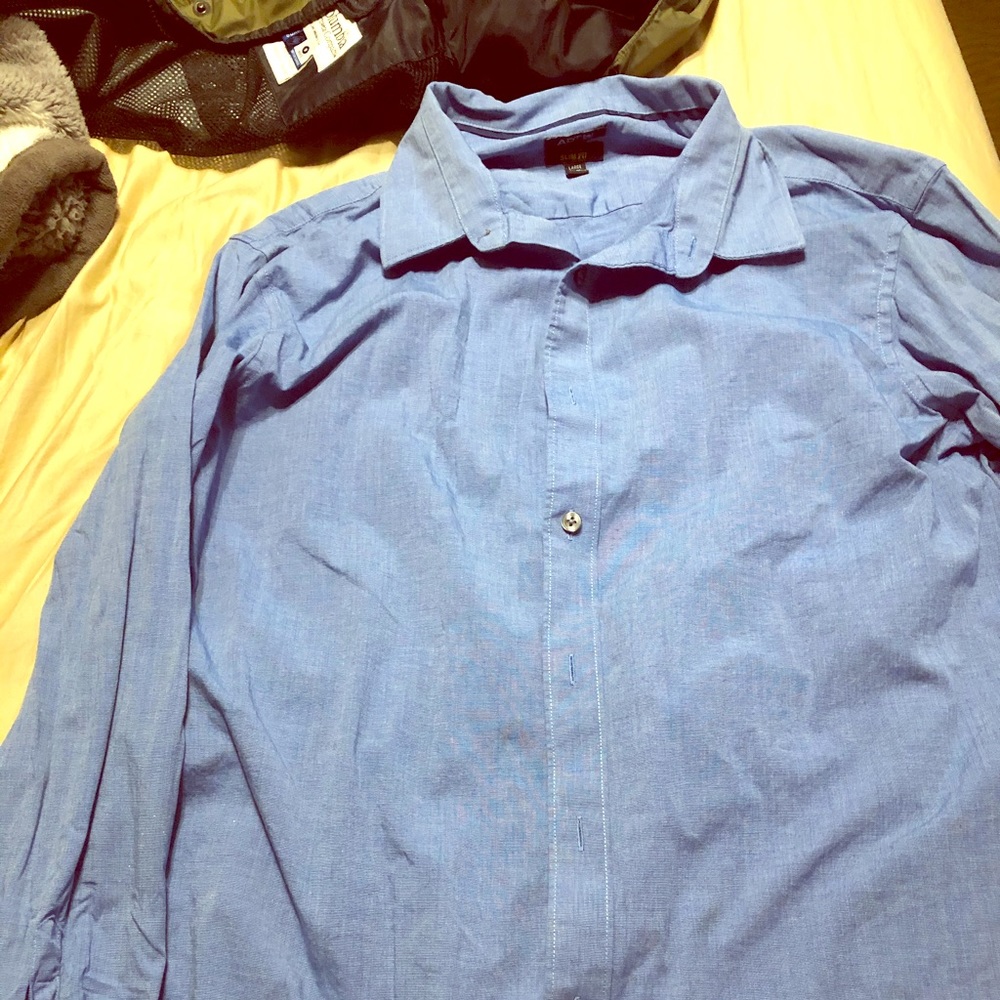 Apt 9 slim fit blue button up large